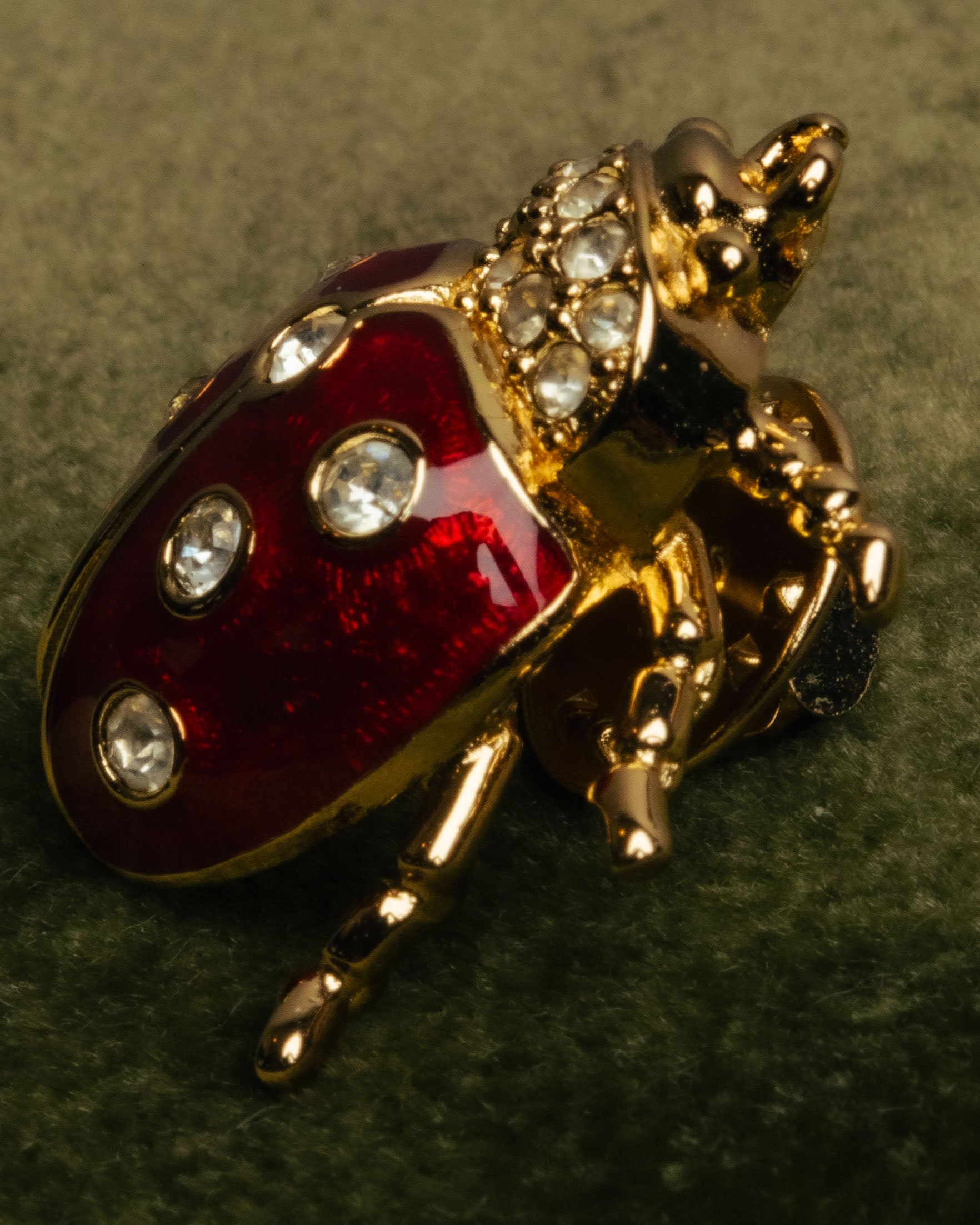 “Christian Dior” 70’s-80’s Ladybug rhinestone brooch