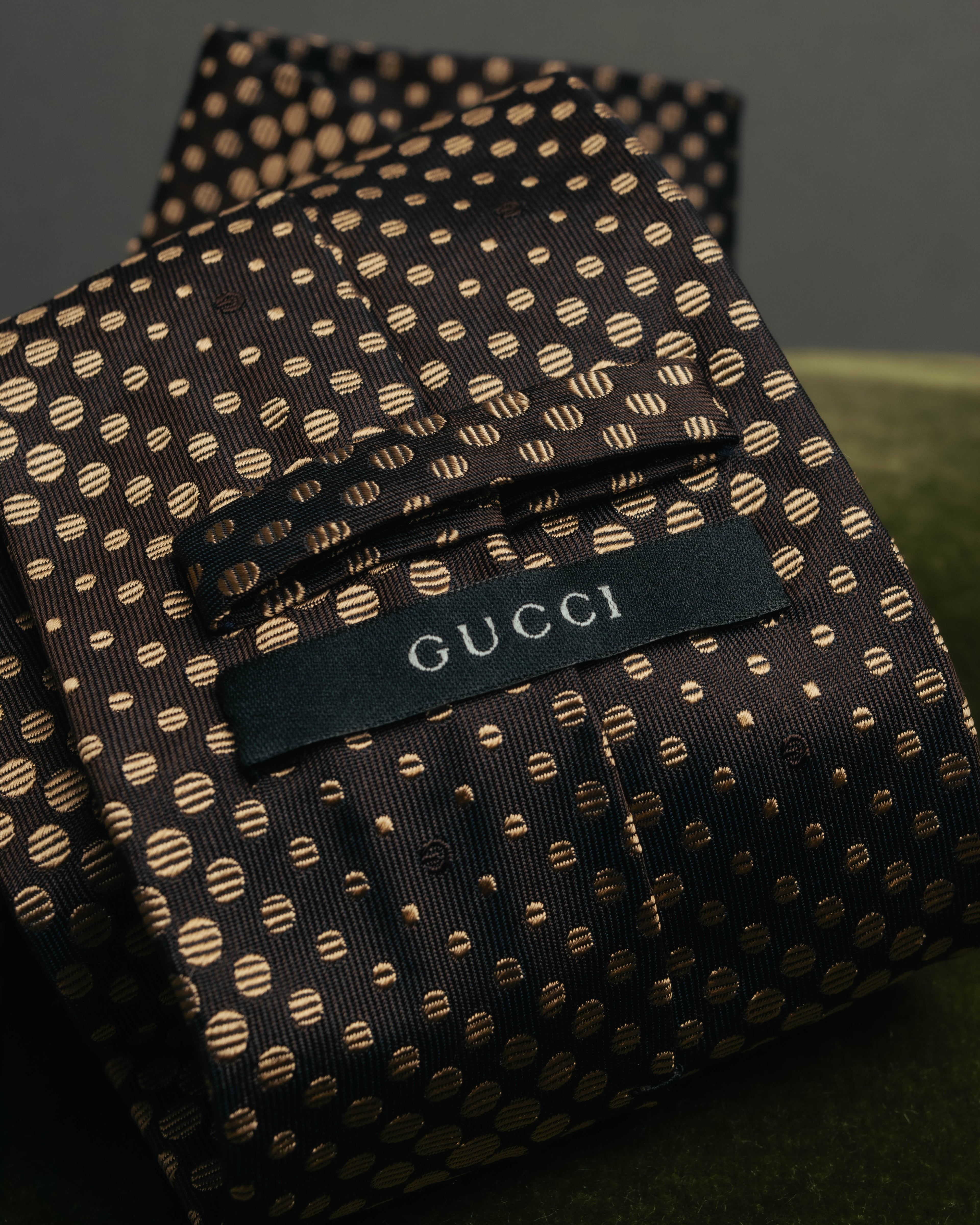 "GUCCI" 80's-early 90's Silk jacquard necktie