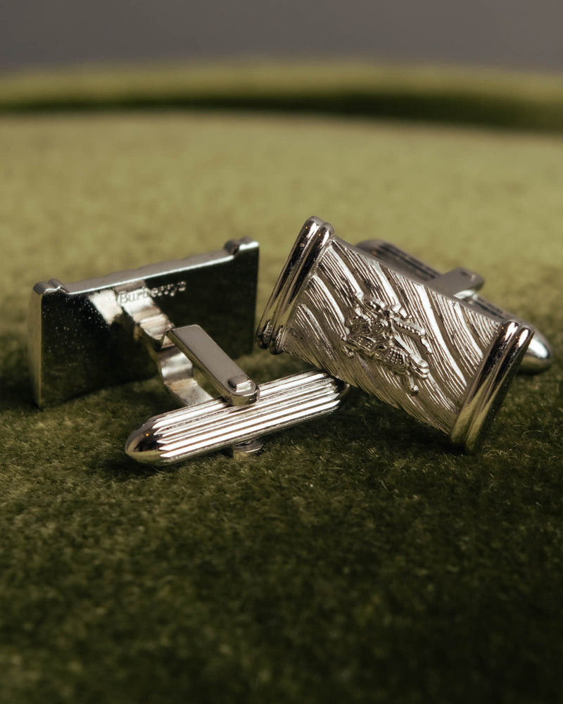 "Burberrys" 70's-90's Silver equestrian knight cufflinks