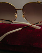 “GUCCI” 2017-2022 Striped rim oversized sunglasses
