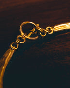 -SPECIAL- "Hermès" 80's-00's Sculptural gold tone choker necklace
