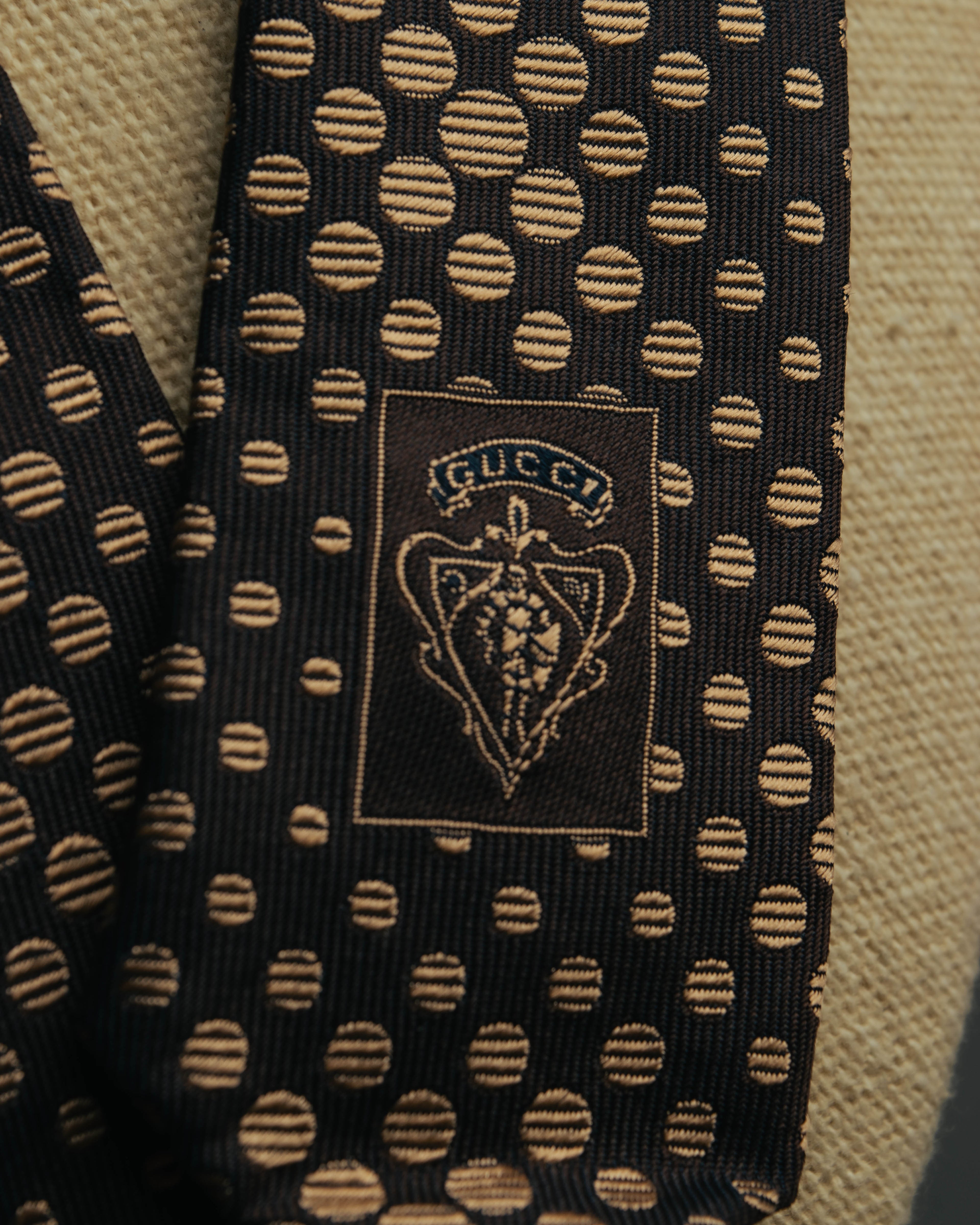 "GUCCI" 80's-early 90's Silk jacquard necktie