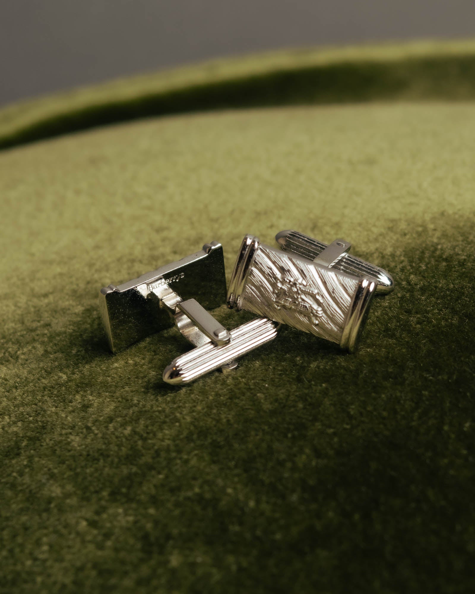 "Burberrys" 70's-90's Silver equestrian knight cufflinks