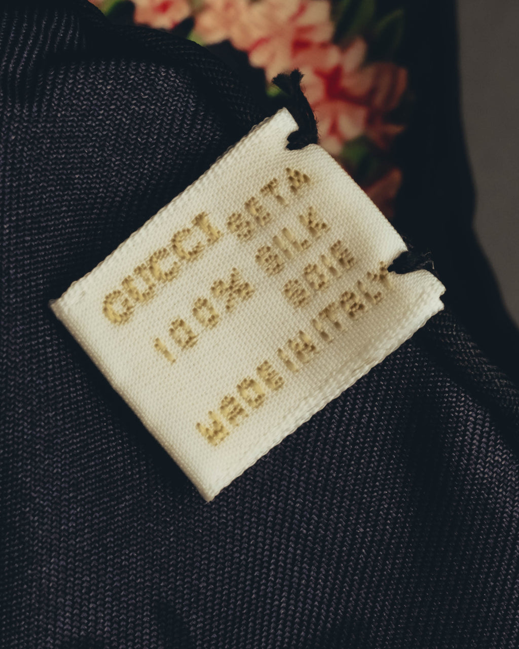 "GUCCI" 70's-80's Botanical silk scarf