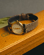"GUCCI" 80's-90's Classic leather strap wristwatch