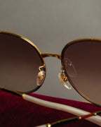 “GUCCI” 2017-2022 Striped rim oversized sunglasses