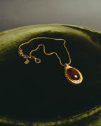 "Christian Dior" 80's-90's Amber cabochon pendant necklace