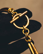 -SPECIAL- "Hermès" 80's-00's Sculptural gold tone choker necklace
