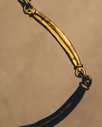 -SPECIAL- "Hermès" 80's-00's Sculptural gold tone choker necklace