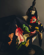 "GUCCI" 70's-80's Botanical silk scarf