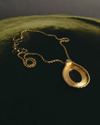 "Christian Dior" 80's-90's Amber cabochon pendant necklace