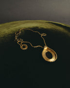 "Christian Dior" 80's-90's Amber cabochon pendant necklace