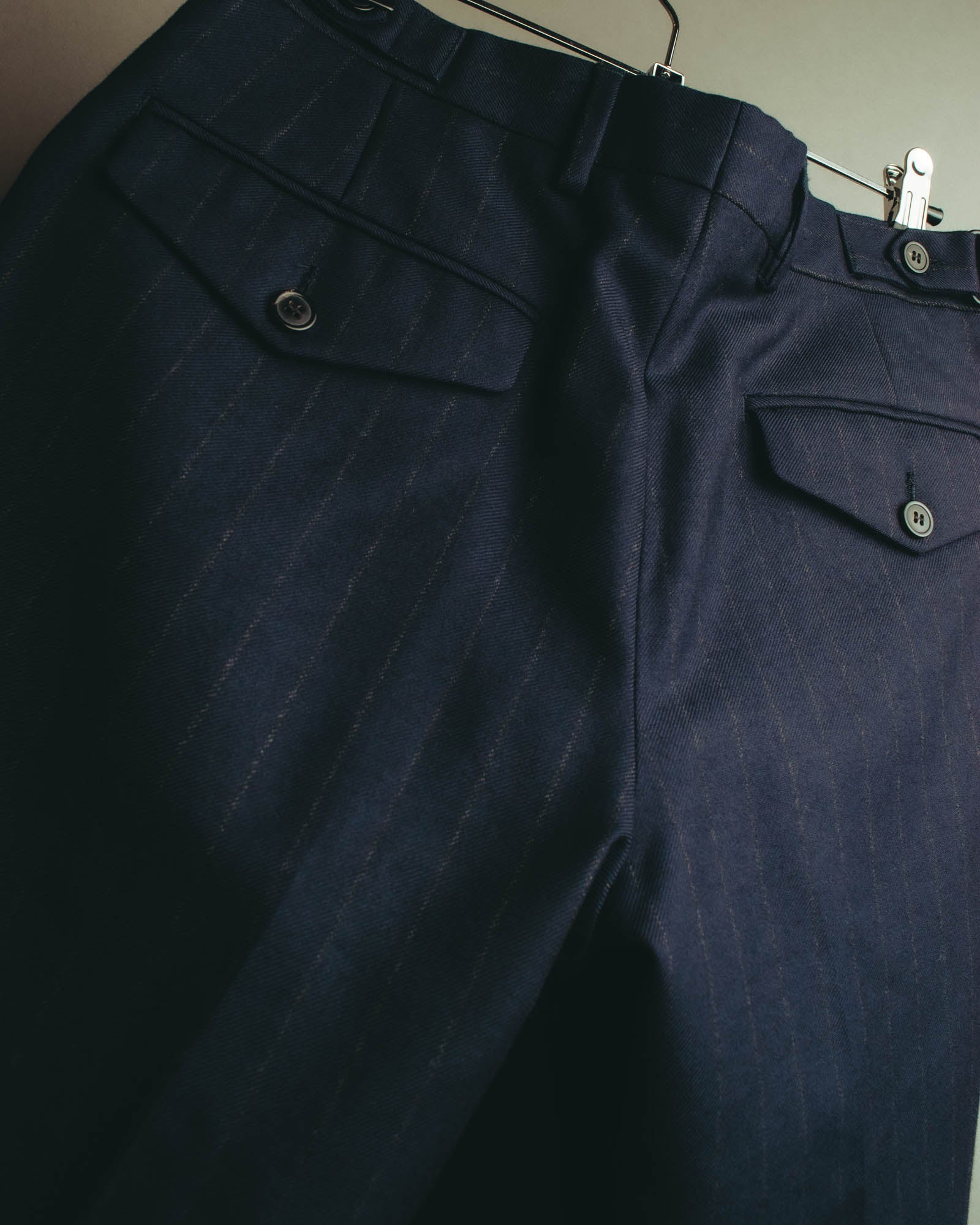 "DRIES VAN NOTEN" 22AW Tailored pinstripe wool trousers