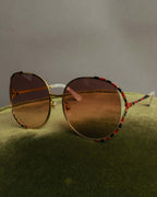 “GUCCI” 2017-2022 Striped rim oversized sunglasses