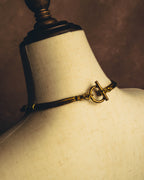 -SPECIAL- "Hermès" 80's-00's Sculptural gold tone choker necklace