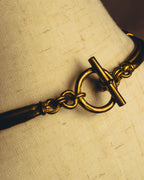 -SPECIAL- "Hermès" 80's-00's Sculptural gold tone choker necklace