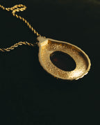 "Christian Dior" 80's-90's Amber cabochon pendant necklace