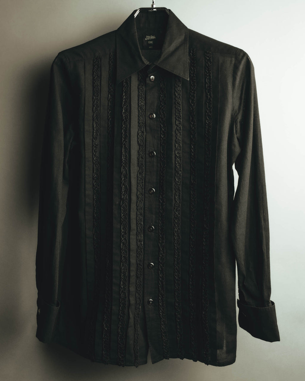 "Jean Paul Gaultier Femme" 90's-00's Ruffled cotton long sleeve blouse