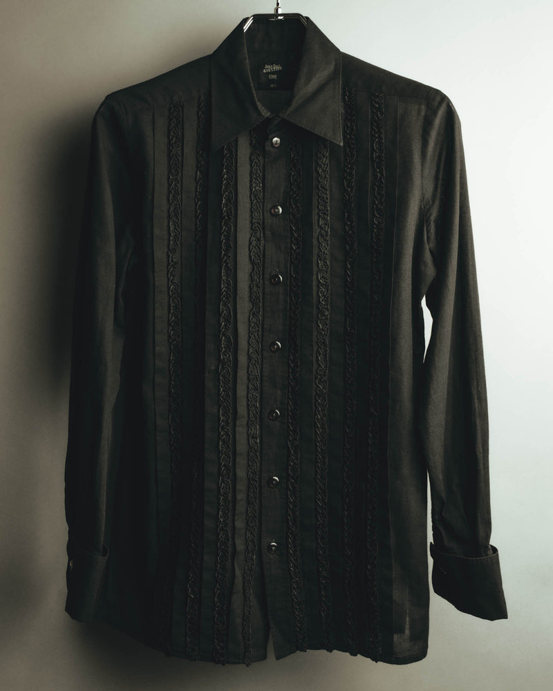 "Jean Paul Gaultier Femme" 90's-00's Ruffled cotton long sleeve blouse