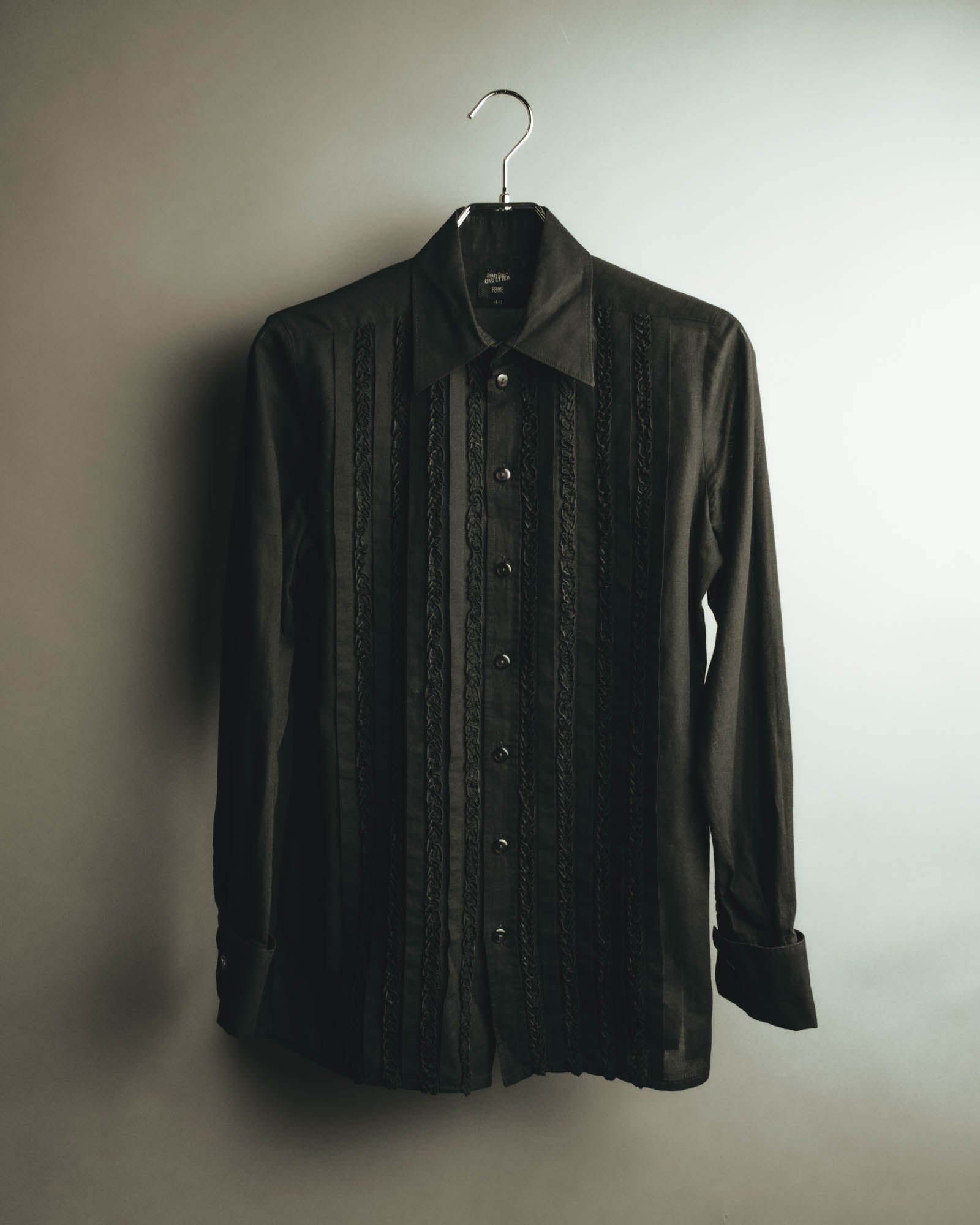 "Jean Paul Gaultier Femme" 90's-00's Ruffled cotton long sleeve blouse