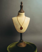 "Christian Dior" 80's-90's Amber cabochon pendant necklace