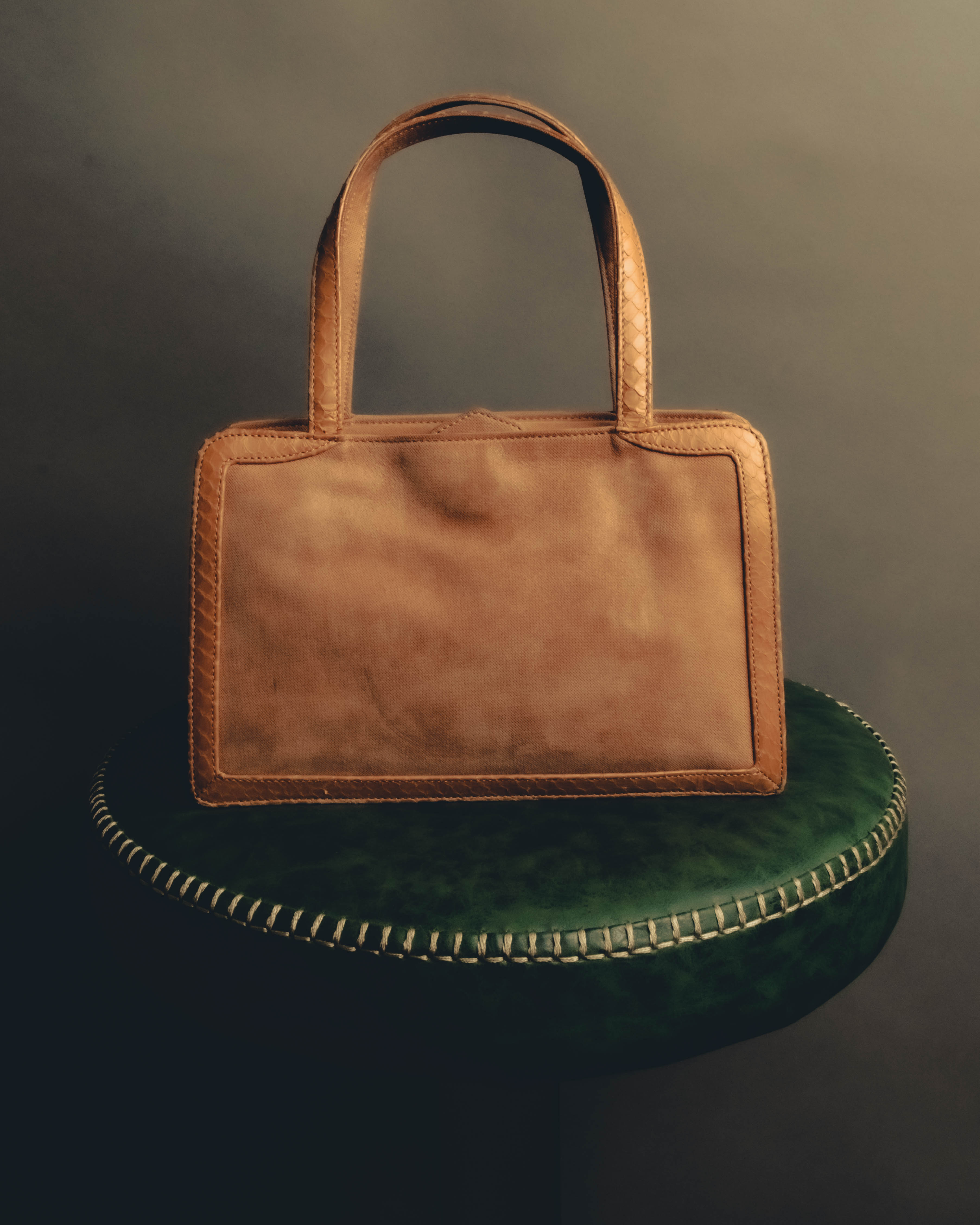 "LOEWE" 90's-00's Canvas and leather tote handbag