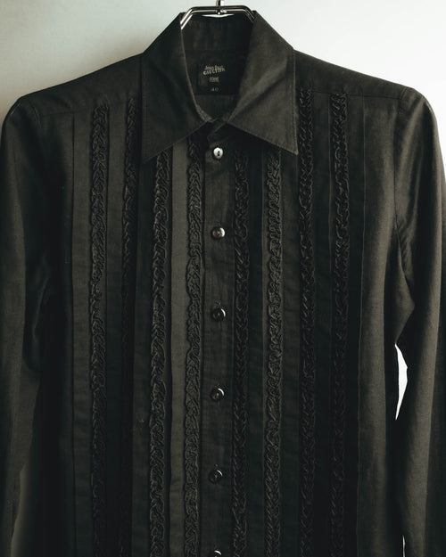"Jean Paul Gaultier Femme" 90's-00's Ruffled cotton long sleeve blouse