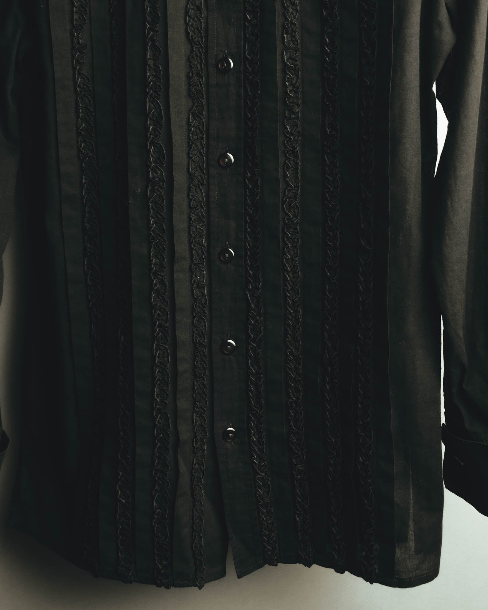 "Jean Paul Gaultier Femme" 90's-00's Ruffled cotton long sleeve blouse