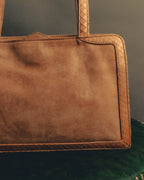 "LOEWE" 90's-00's Canvas and leather tote handbag