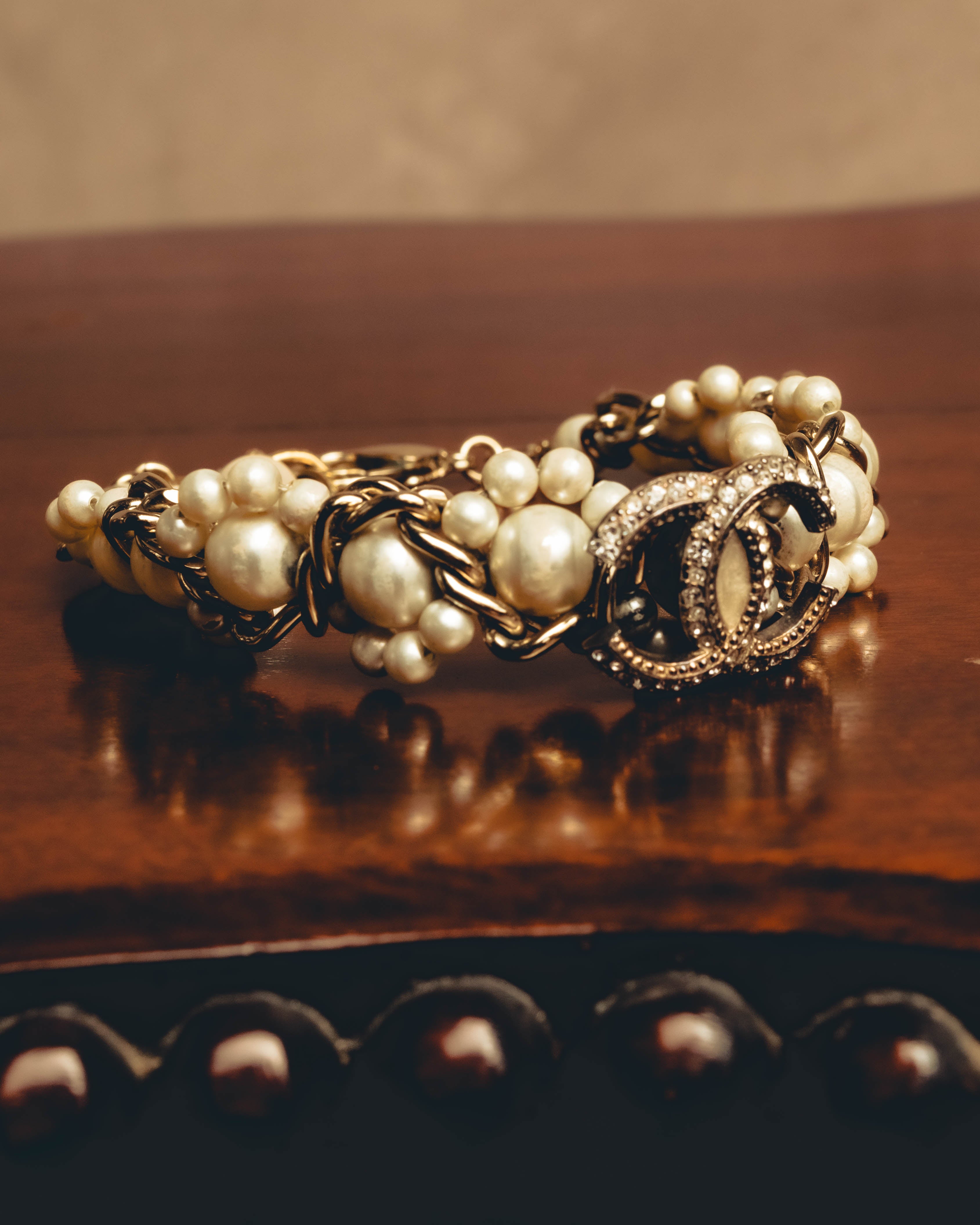 -SPECIAL- "CHANEL" Pearl embellished cc bracelet