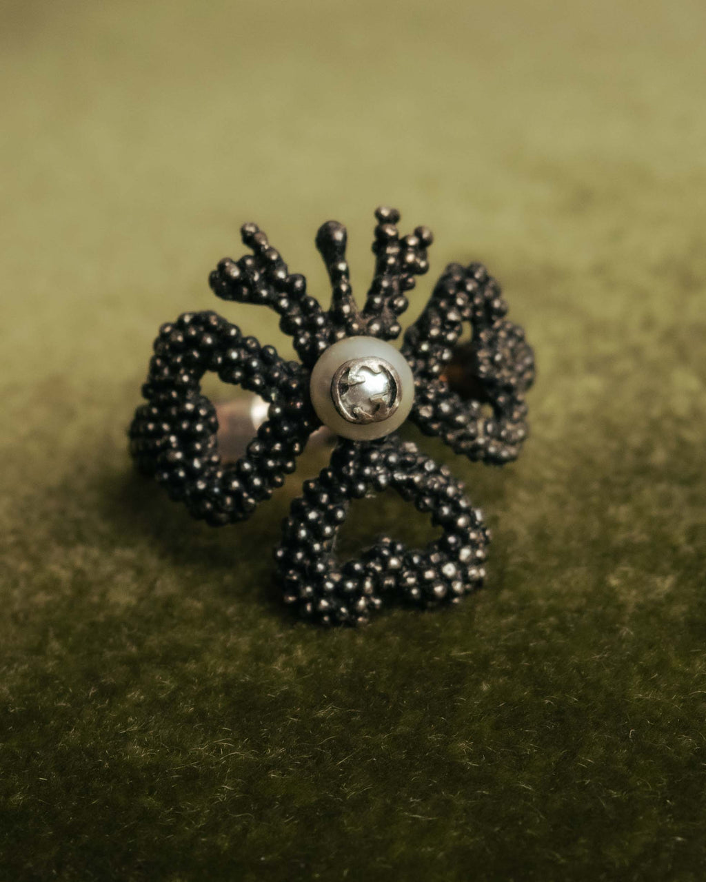 “GUCCI” 2016-20 Pearl GG flower ring
