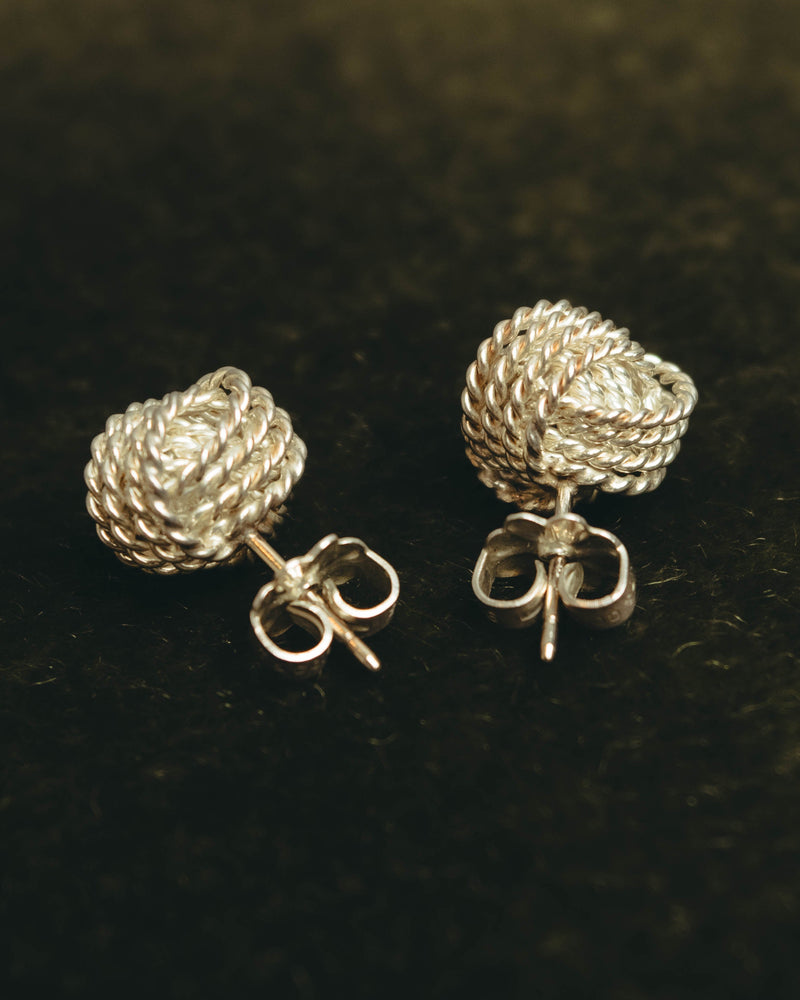 "Tiffany & Co." 90's-10's Twist knot sterling silver stud earrings