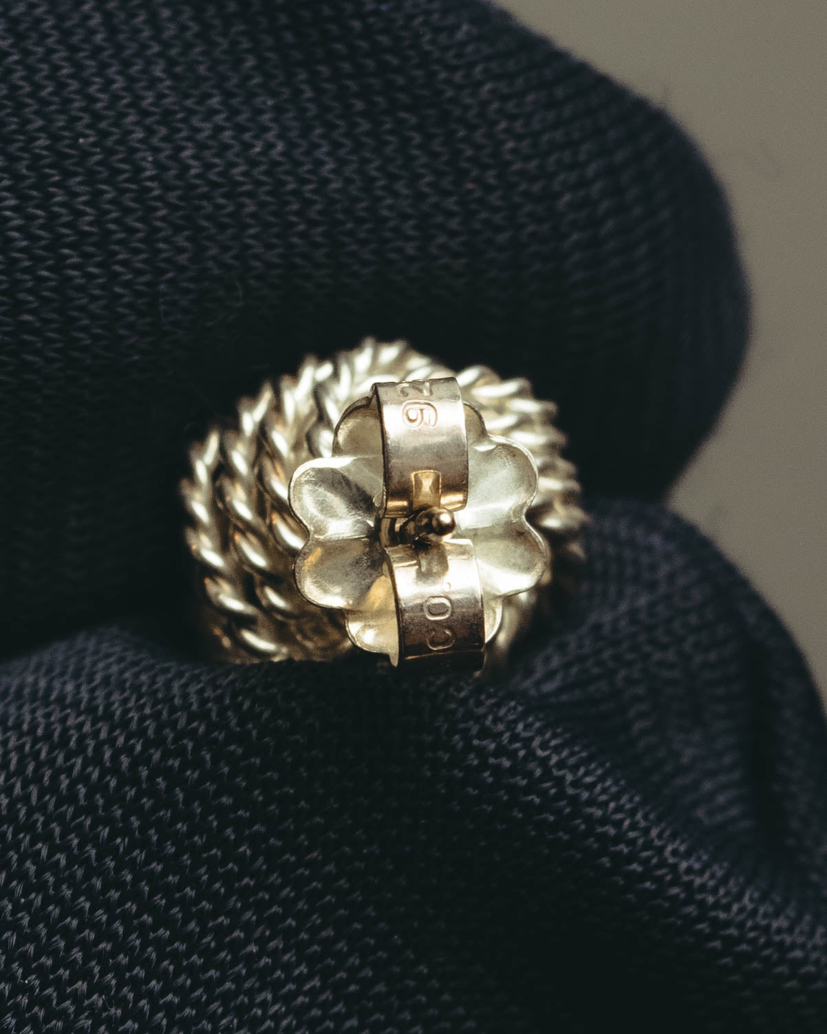 "Tiffany & Co." 90's-10's Twist knot sterling silver stud earrings
