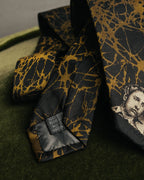 "Jean Paul Gaultier" 90's-00's Portrait jacquard silk necktie