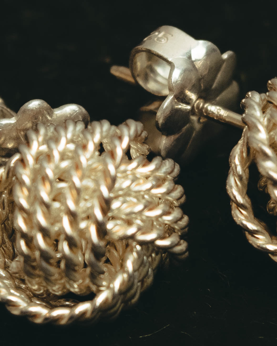 "Tiffany & Co." 90's-10's Twist knot sterling silver stud earrings
