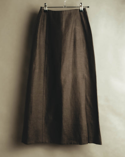 "CHANEL" 99SS Tailored linen maxi skirt