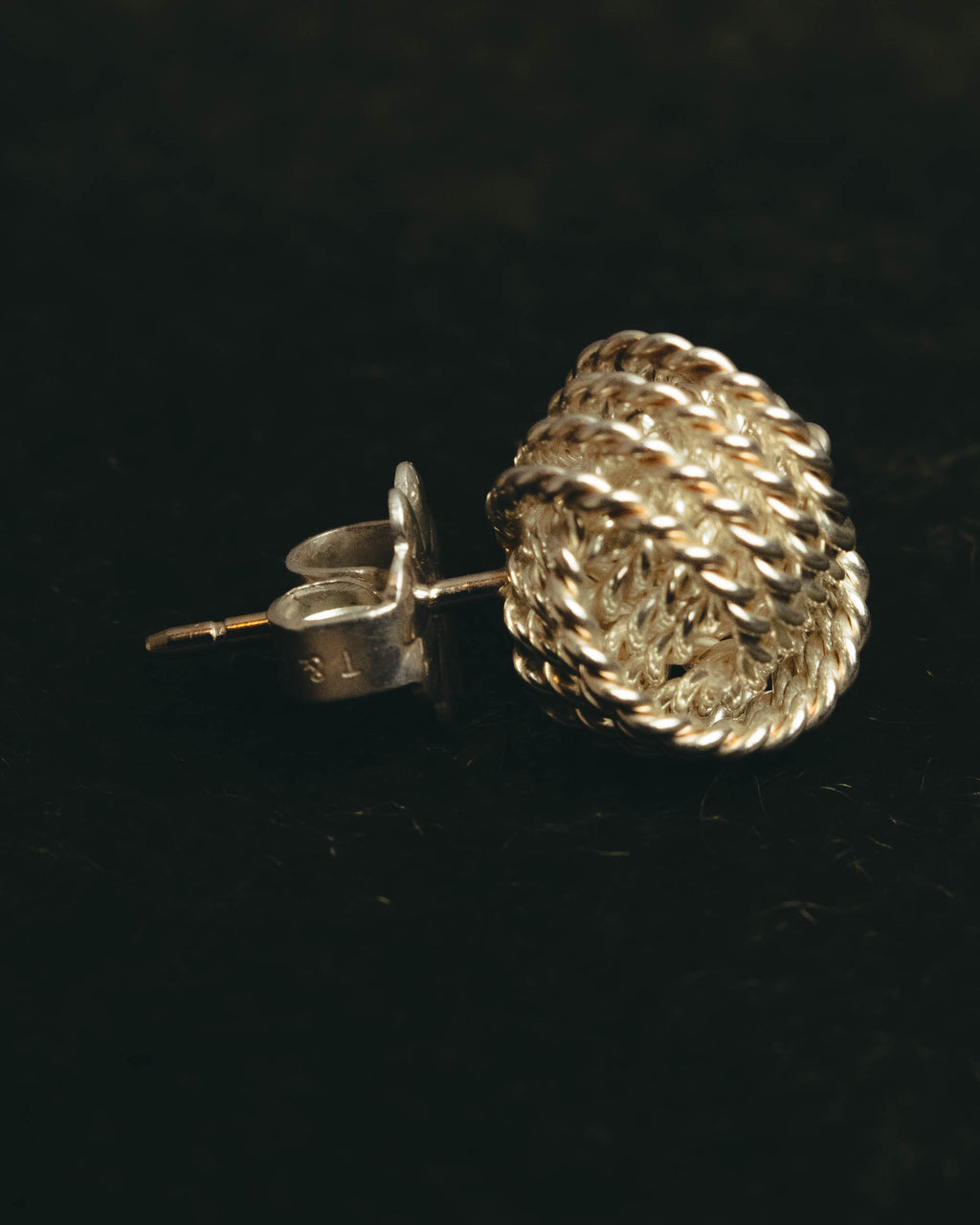 "Tiffany & Co." 90's-10's Twist knot sterling silver stud earrings