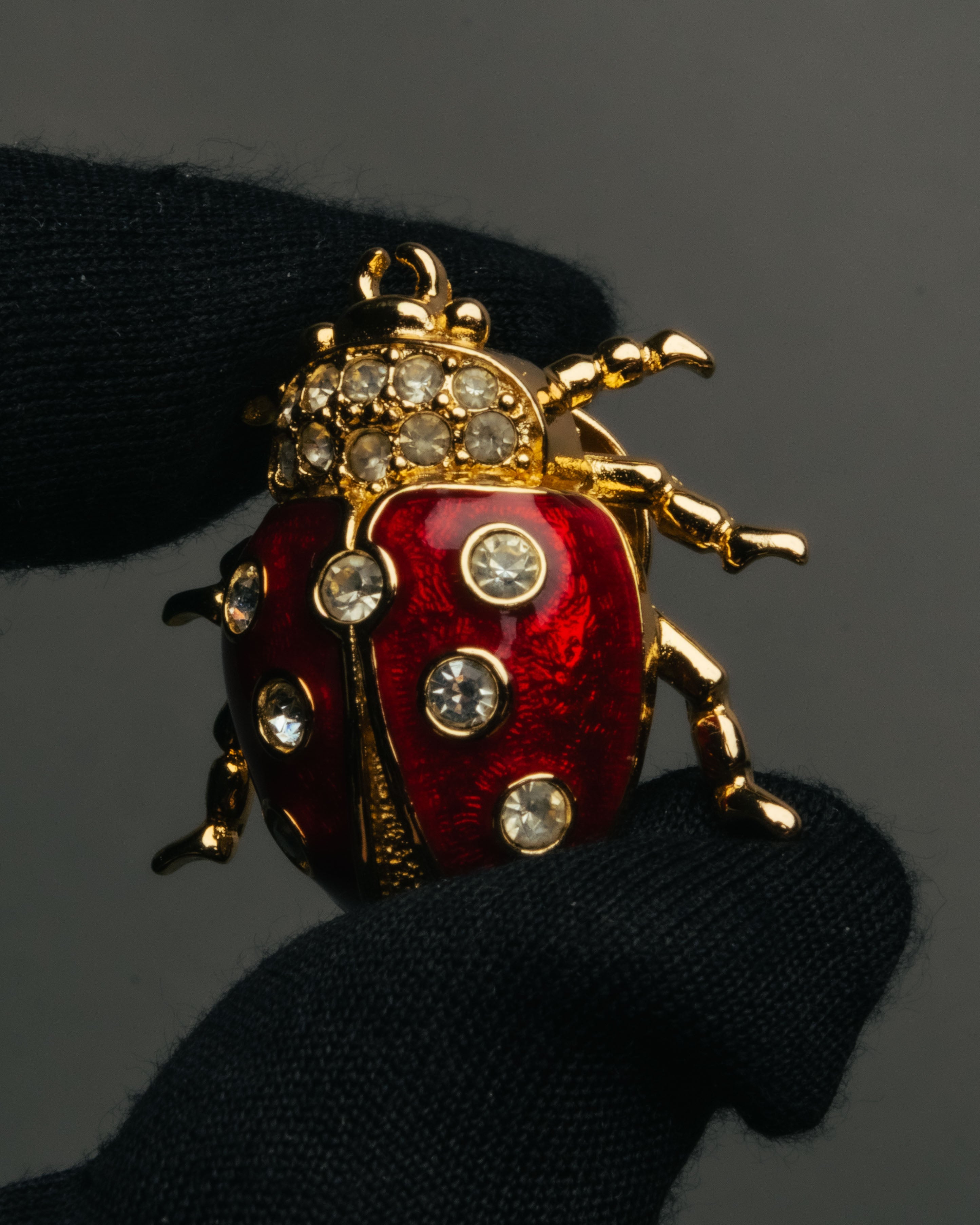 “Christian Dior” 70’s-80’s Ladybug rhinestone brooch