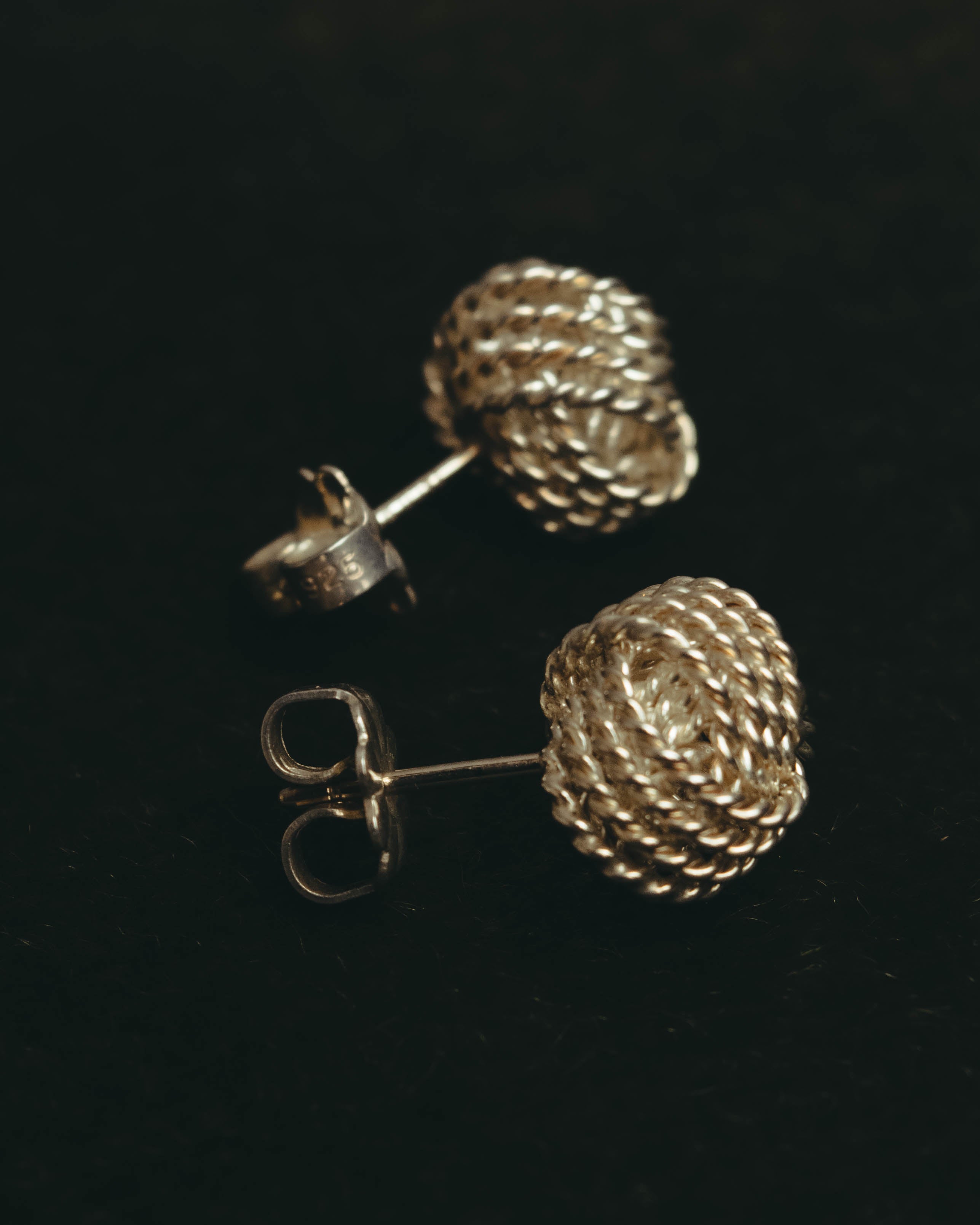 "Tiffany & Co." 90's-10's Twist knot sterling silver stud earrings