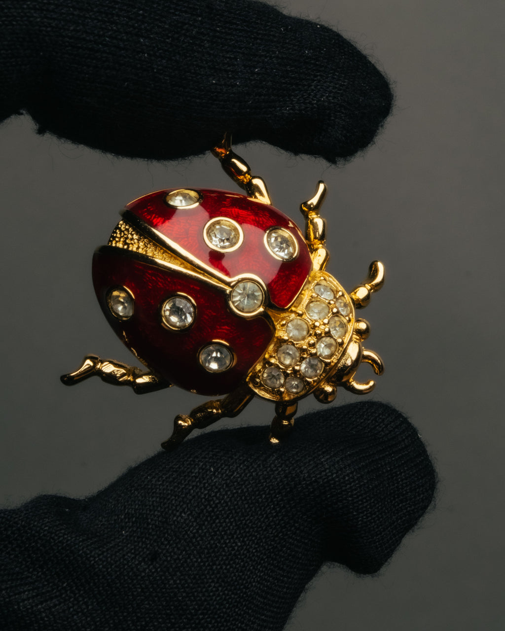 “Christian Dior” 70’s-80’s Ladybug rhinestone brooch