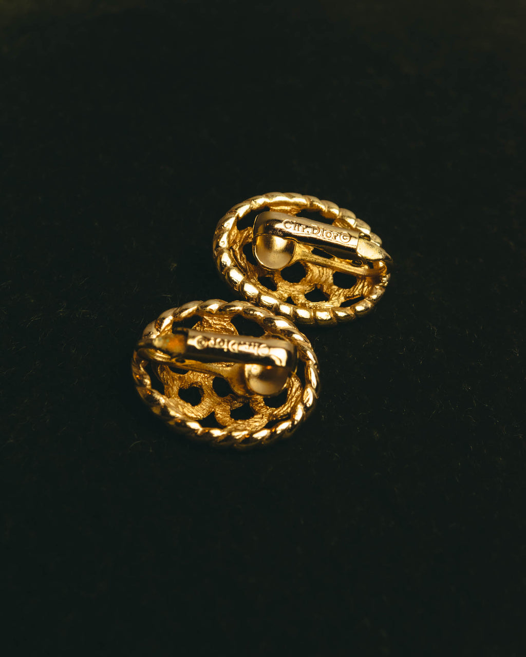 "Christian Dior" 80's-90's Ornate floral clip on earrings