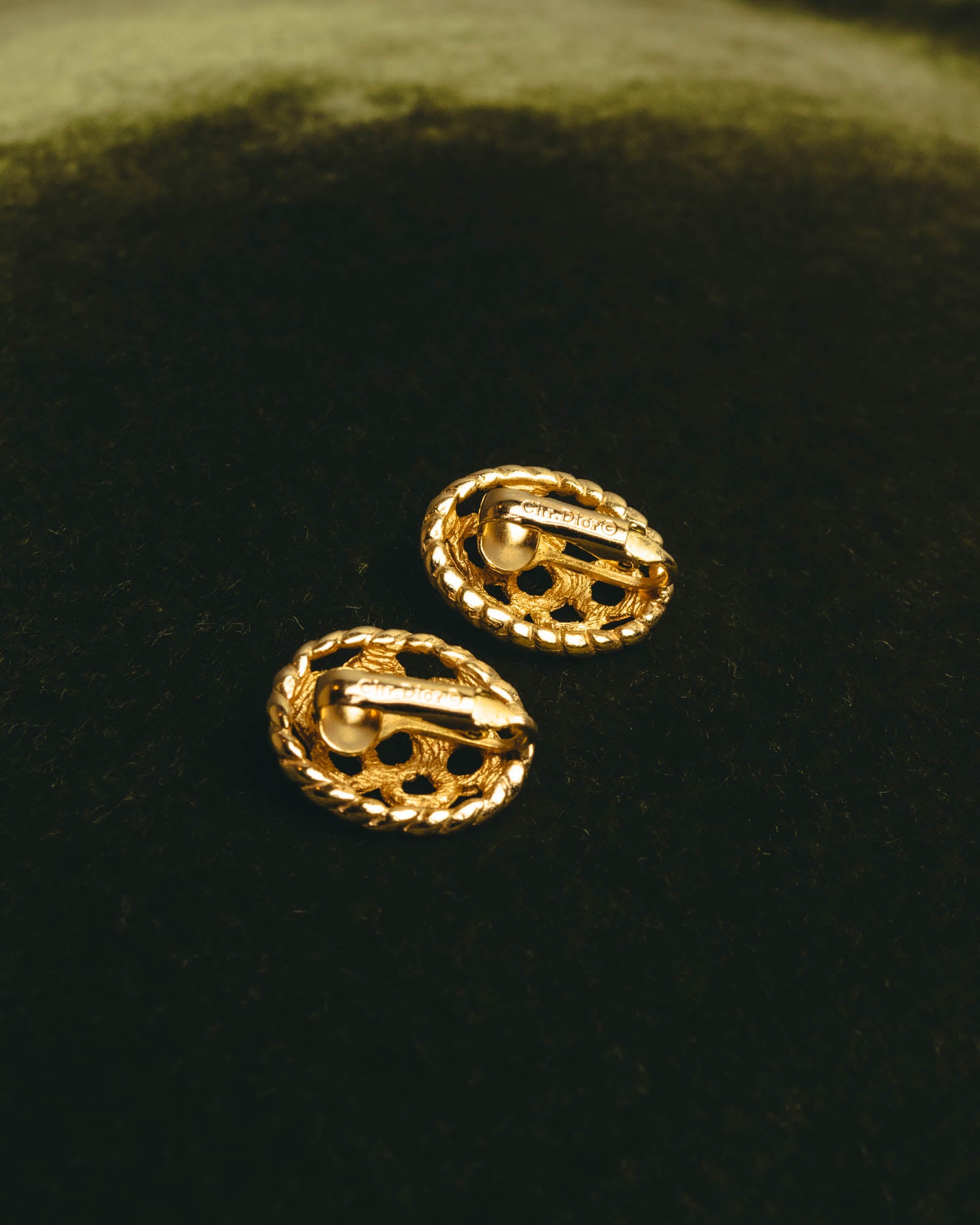 "Christian Dior" 80's-90's Ornate floral clip on earrings