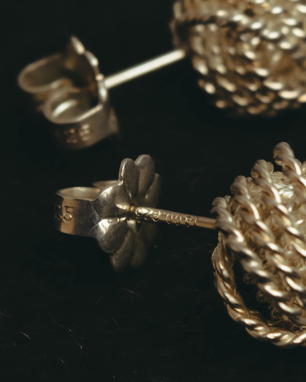 "Tiffany & Co." 90's-10's Twist knot sterling silver stud earrings