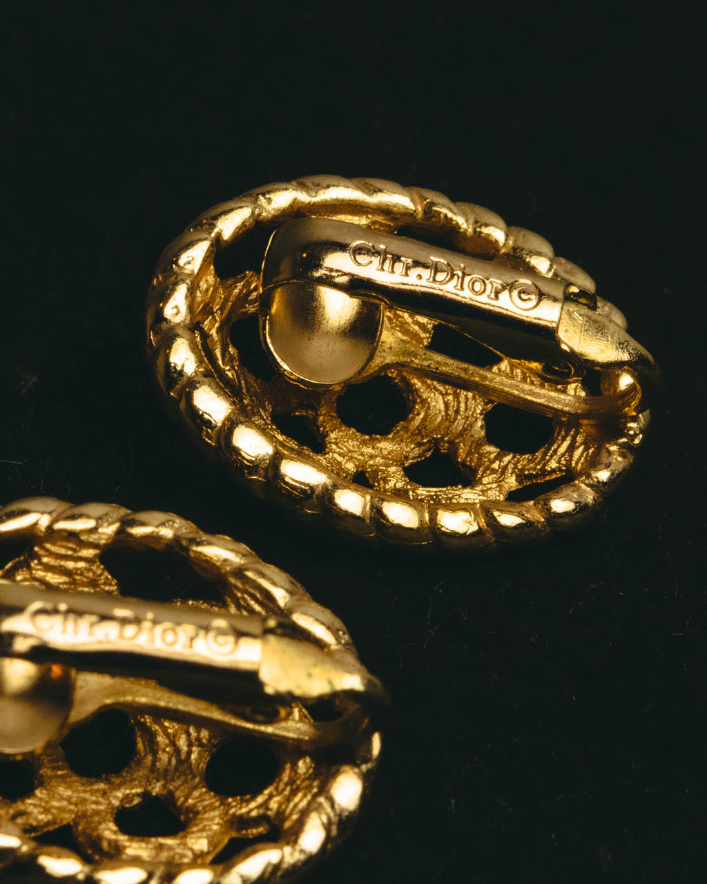 "Christian Dior" 80's-90's Ornate floral clip on earrings