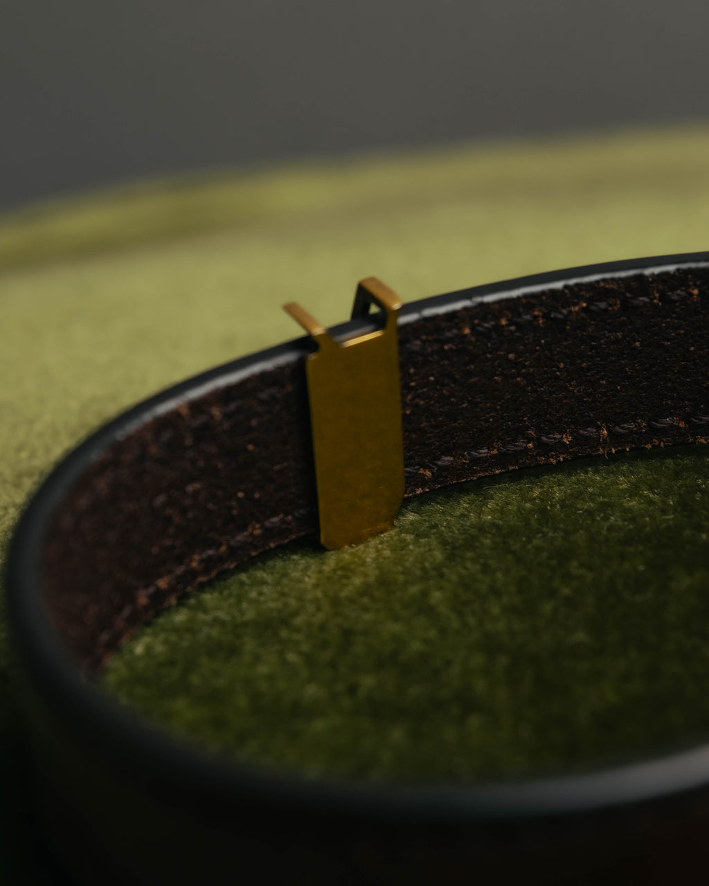 "SAINT LAURENT PARIS" Brown logo leather bracelet
