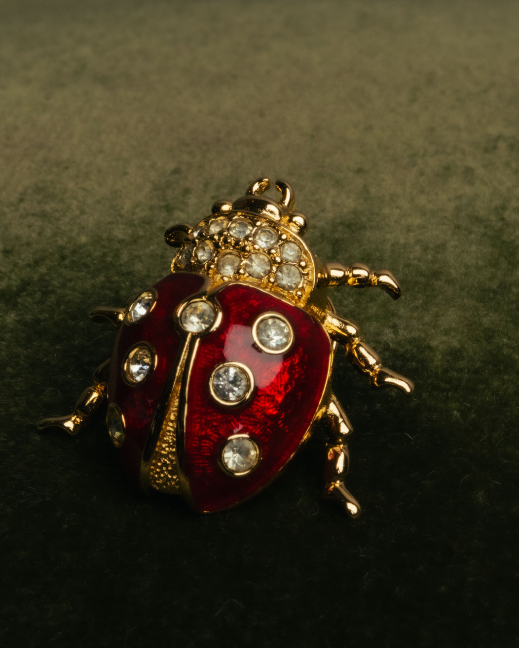 “Christian Dior” 70’s-80’s Ladybug rhinestone brooch
