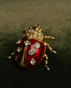 “Christian Dior” 70’s-80’s Ladybug rhinestone brooch