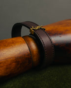 "SAINT LAURENT PARIS" Brown logo leather bracelet