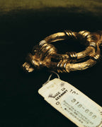 "Christian Dior" 80's-90's Sculptural gold tone ribbon brooch