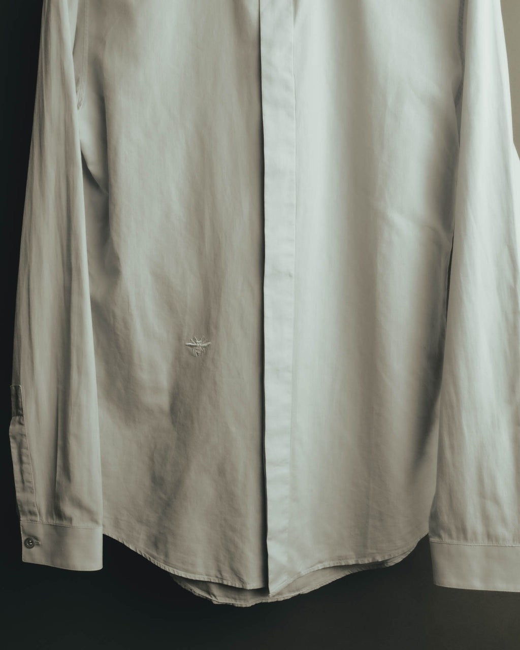 "Dior" Minimal bee embroidered long sleeve dress shirt